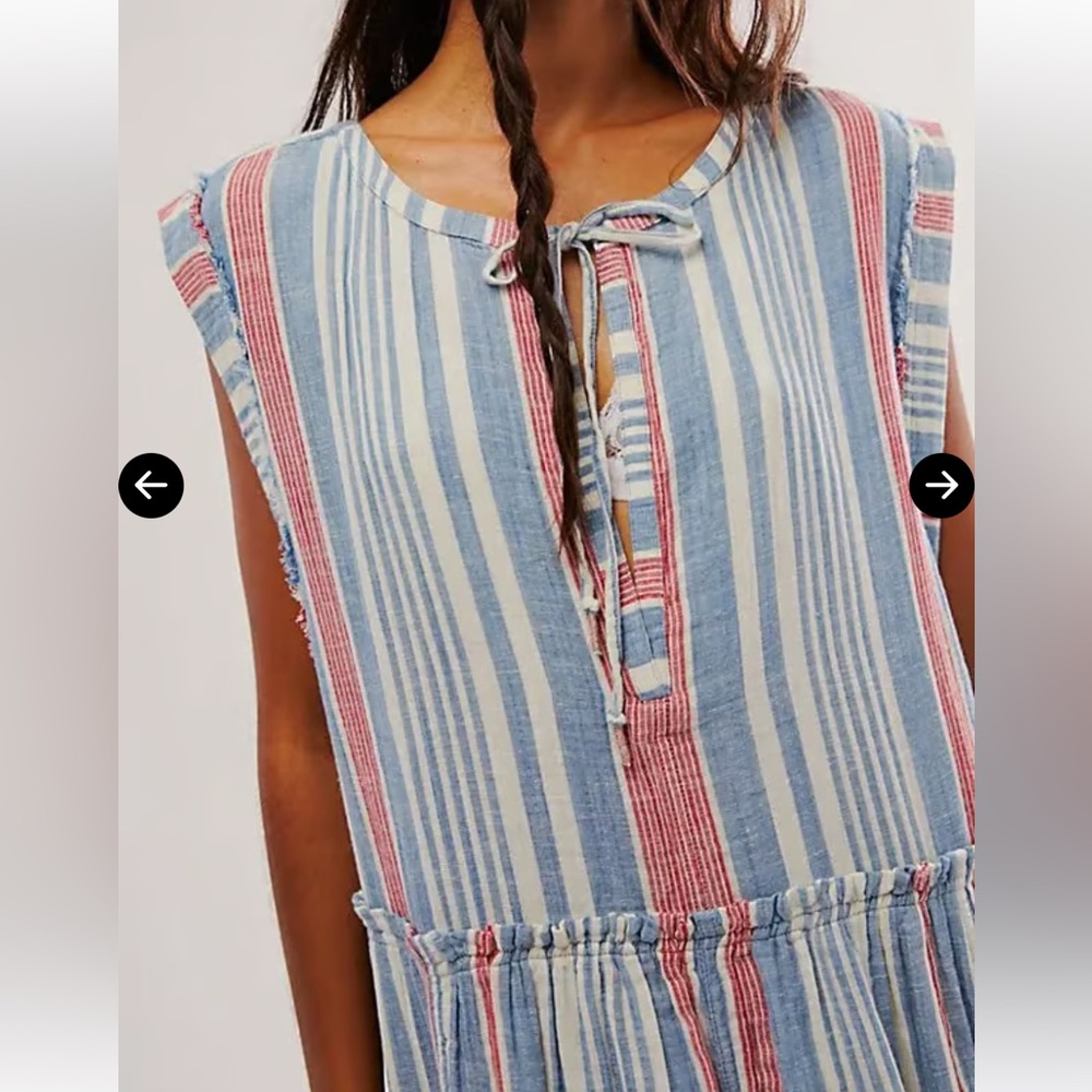 We The Free Surf Stripe Maxi Top, S, Red Combo, NWOT - Picture 4 of 8